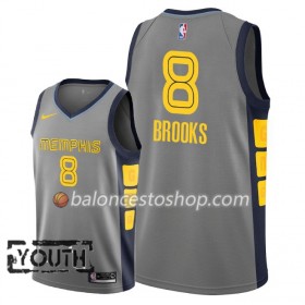 Camiseta Niños NBA Memphis Grizzlies MarShon Brooks 8 2018-19 Nike City Edition Gris Swingman